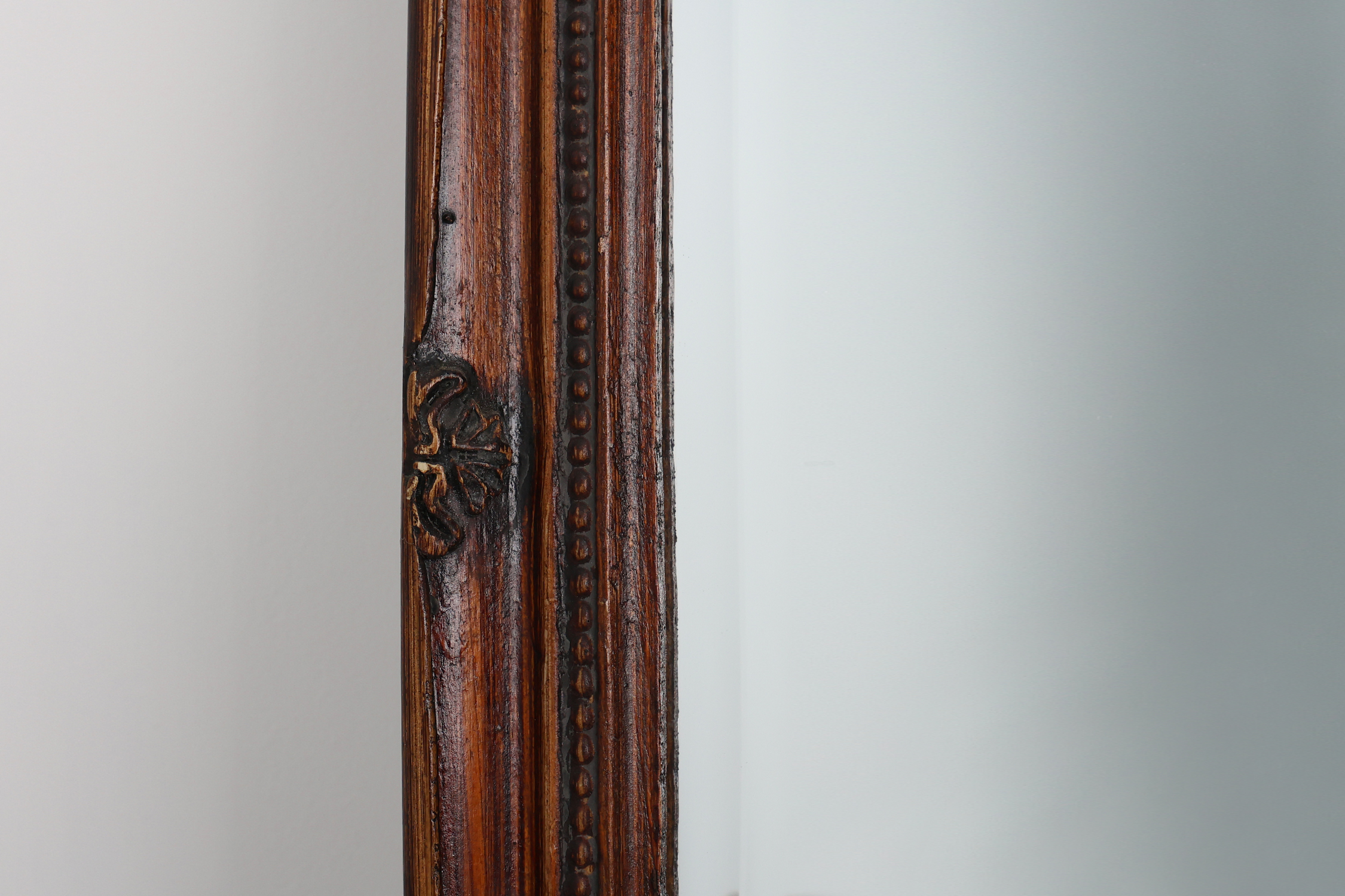 Antique French Facet-Cut Mirror in Carved Wood, circa 1850thumbnail